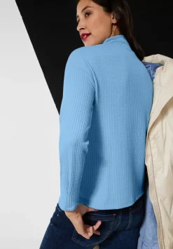 Stehkragenshirt Mit Struktur