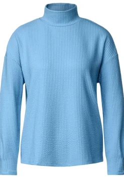 Stehkragenshirt Mit Struktur
