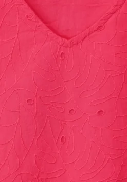 Stickerei Bluse Mit 3/4 Arm