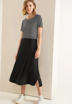 Streifenmix Midi Kleid