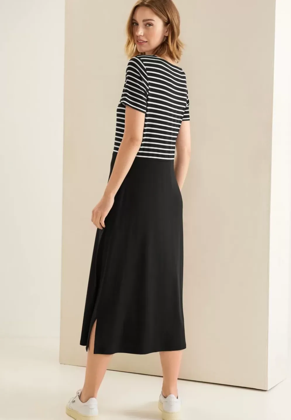 Streifenmix Midi Kleid