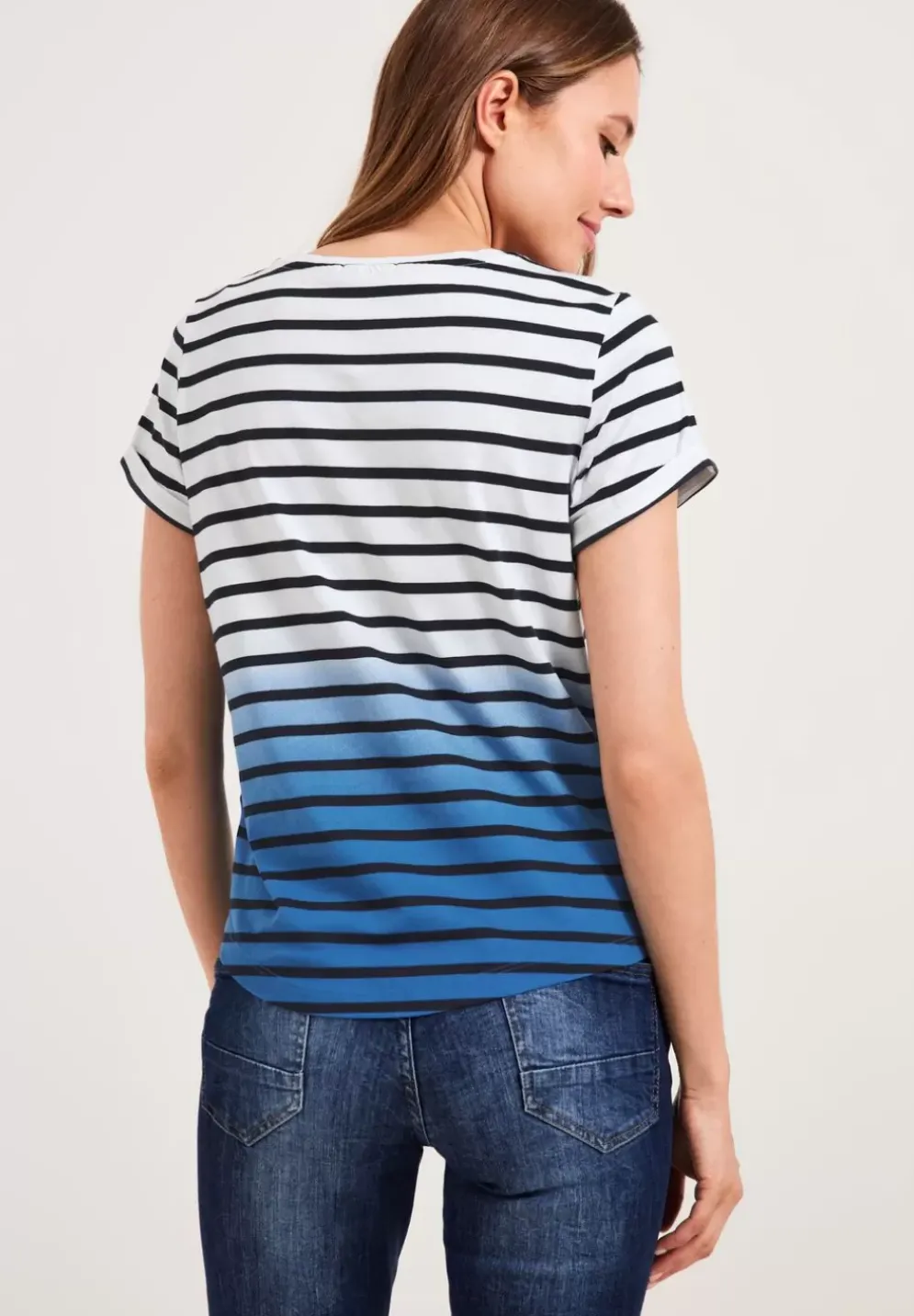 Streifenshirt In Dip-Dye