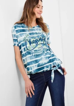 Streifenshirt Mit Frontprint