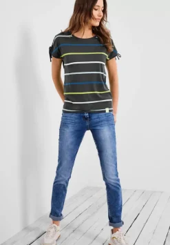 Streifenshirt Mit Rundhals