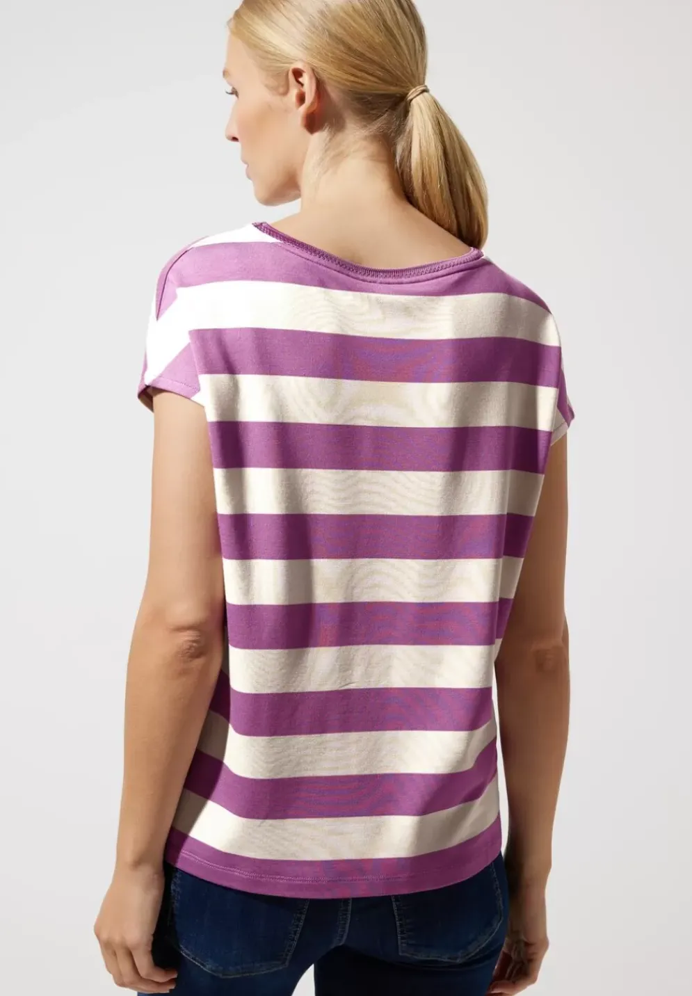 Streifenshirt Mit Rundhals