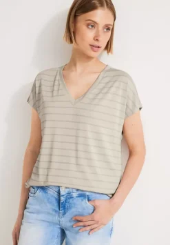 Streifenshirt Mit V-Neck