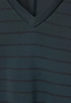 Streifenshirt Mit V-Neck