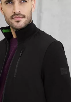 Strickjacke Im Materialmix