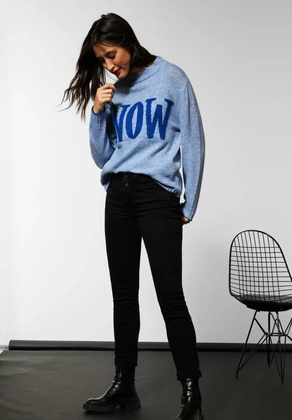 Strickpullover Mit Wording