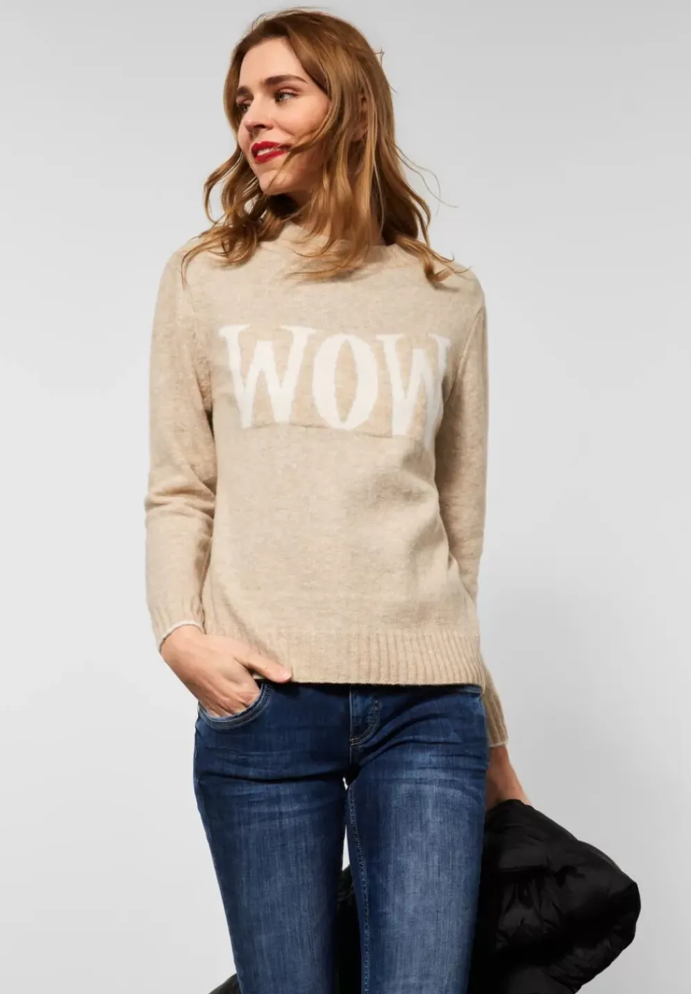 Strickpullover Mit Wording