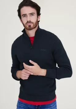 Strickpullover Mit Zipper