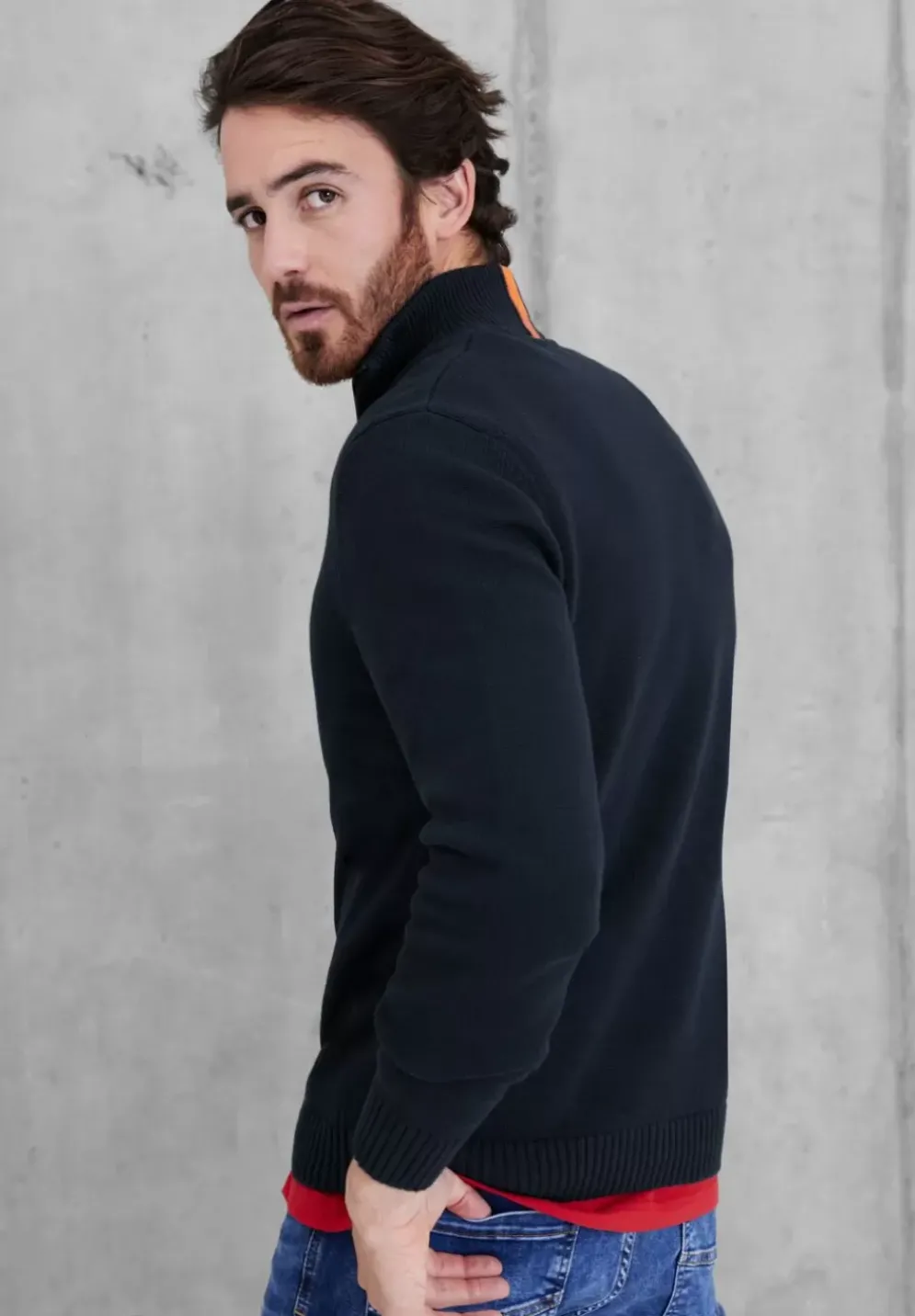 Strickpullover Mit Zipper