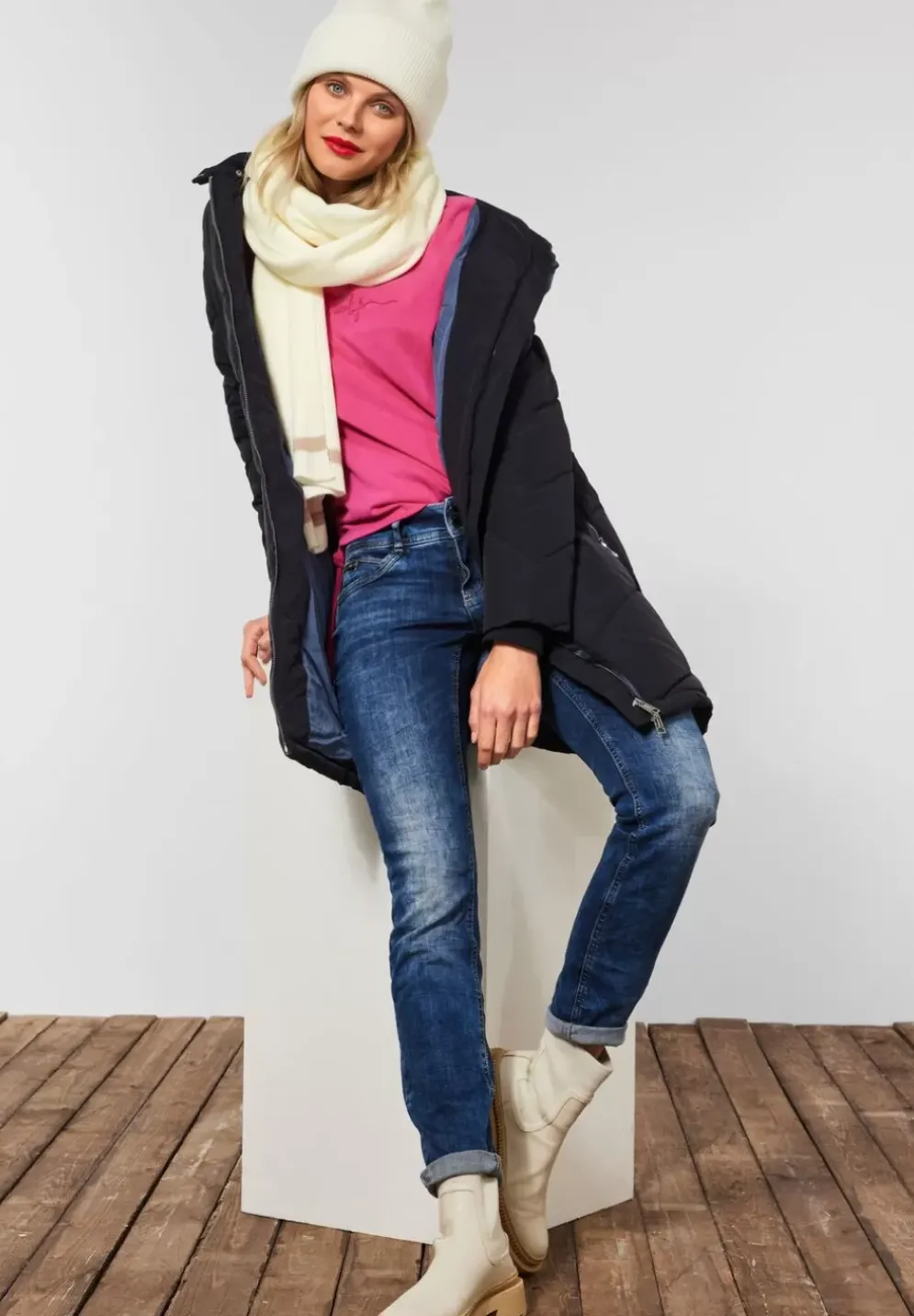 Strickschal In Unifarbe