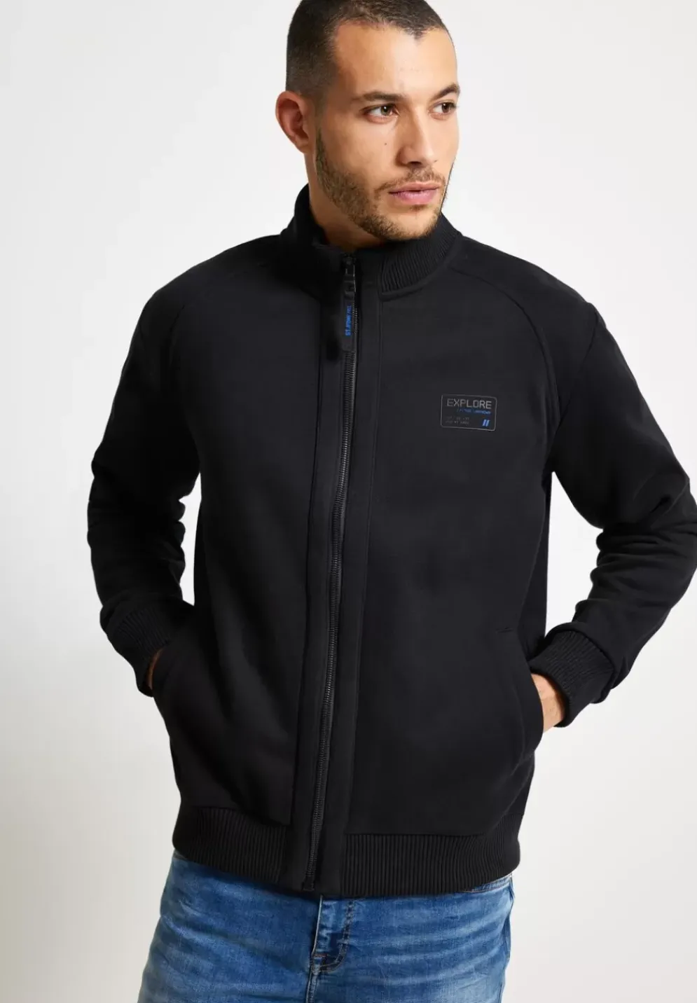 Sweatjacke Mit Troyerkragen