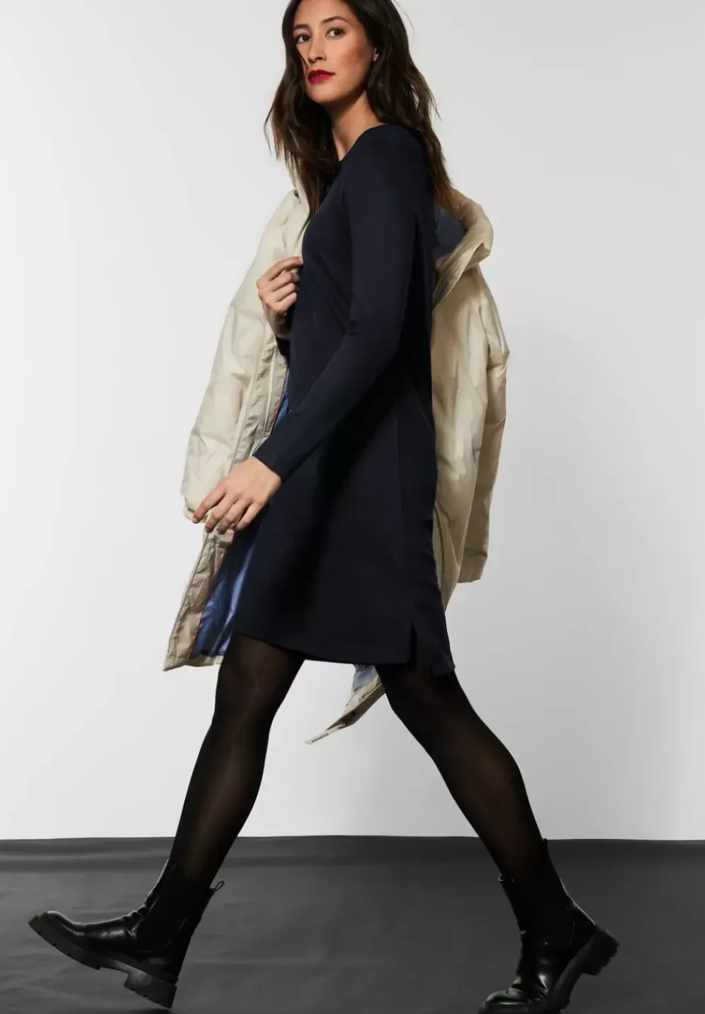 Sweatkleid In Unifarbe