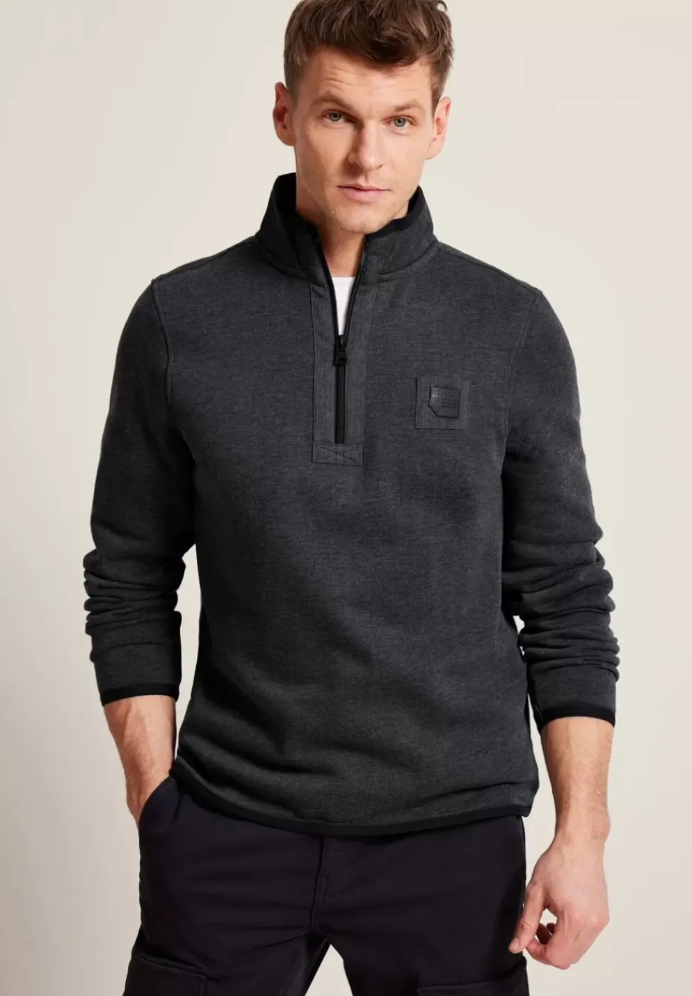 Sweatshirt Mit Troyerkragen