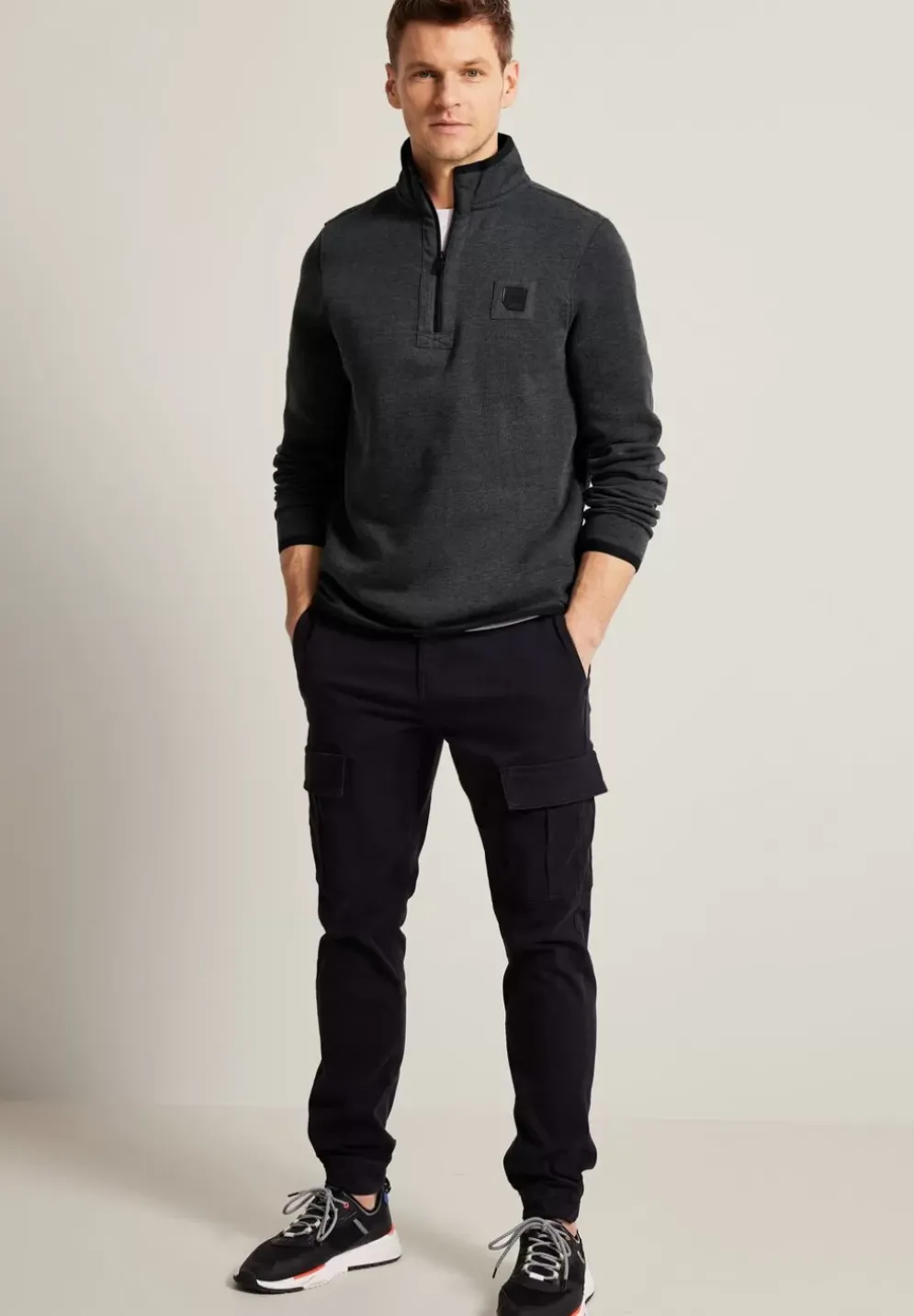 Sweatshirt Mit Troyerkragen