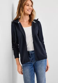 Sweatshirtjacke In Unifarbe