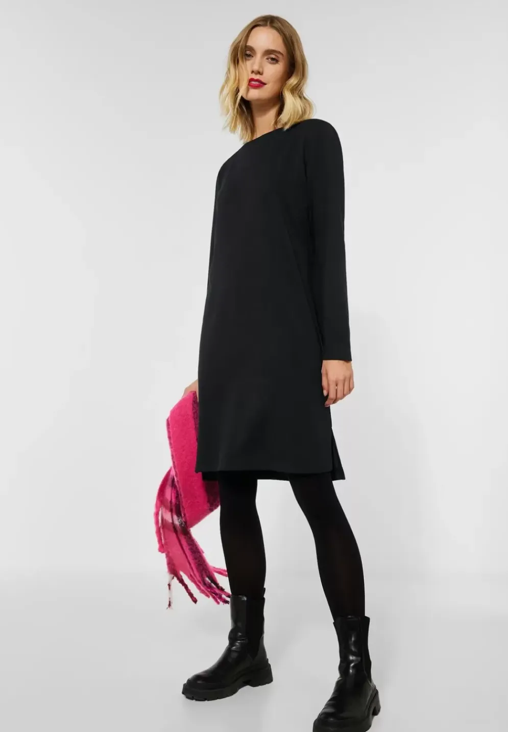 Sweatshirtkleid In Unifarbe