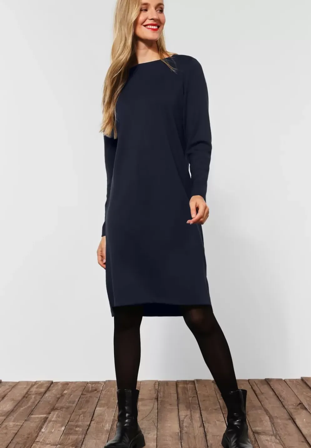 Sweatshirtkleid In Unifarbe