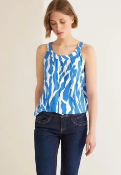 Top Mit Blauem Zebraprint