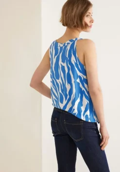 Top Mit Blauem Zebraprint