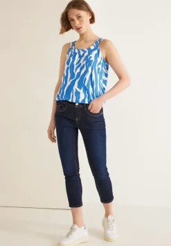 Top Mit Blauem Zebraprint