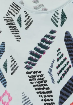 Top Mit Print Und Stickerei