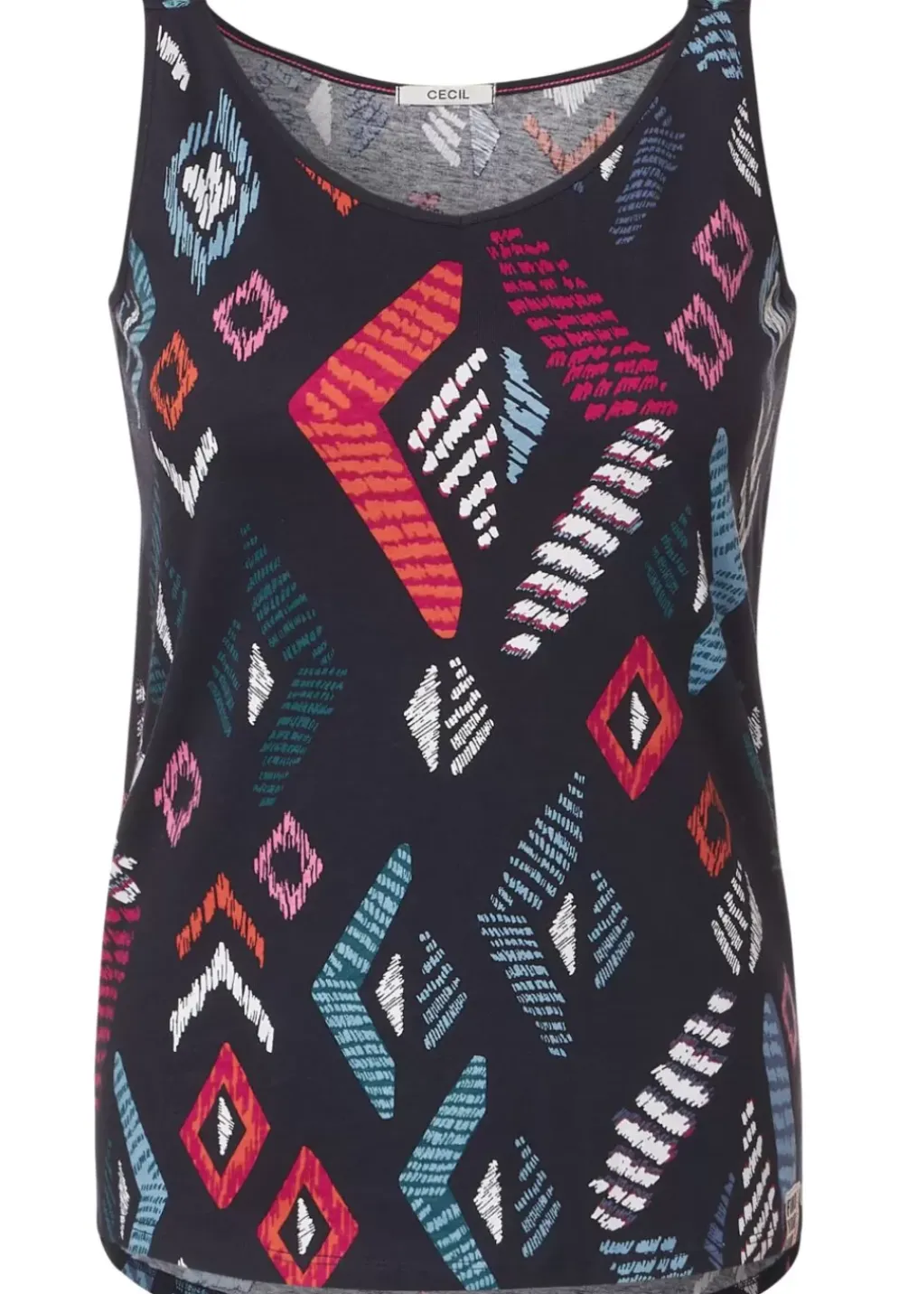 Top Mit Print Und Stickerei