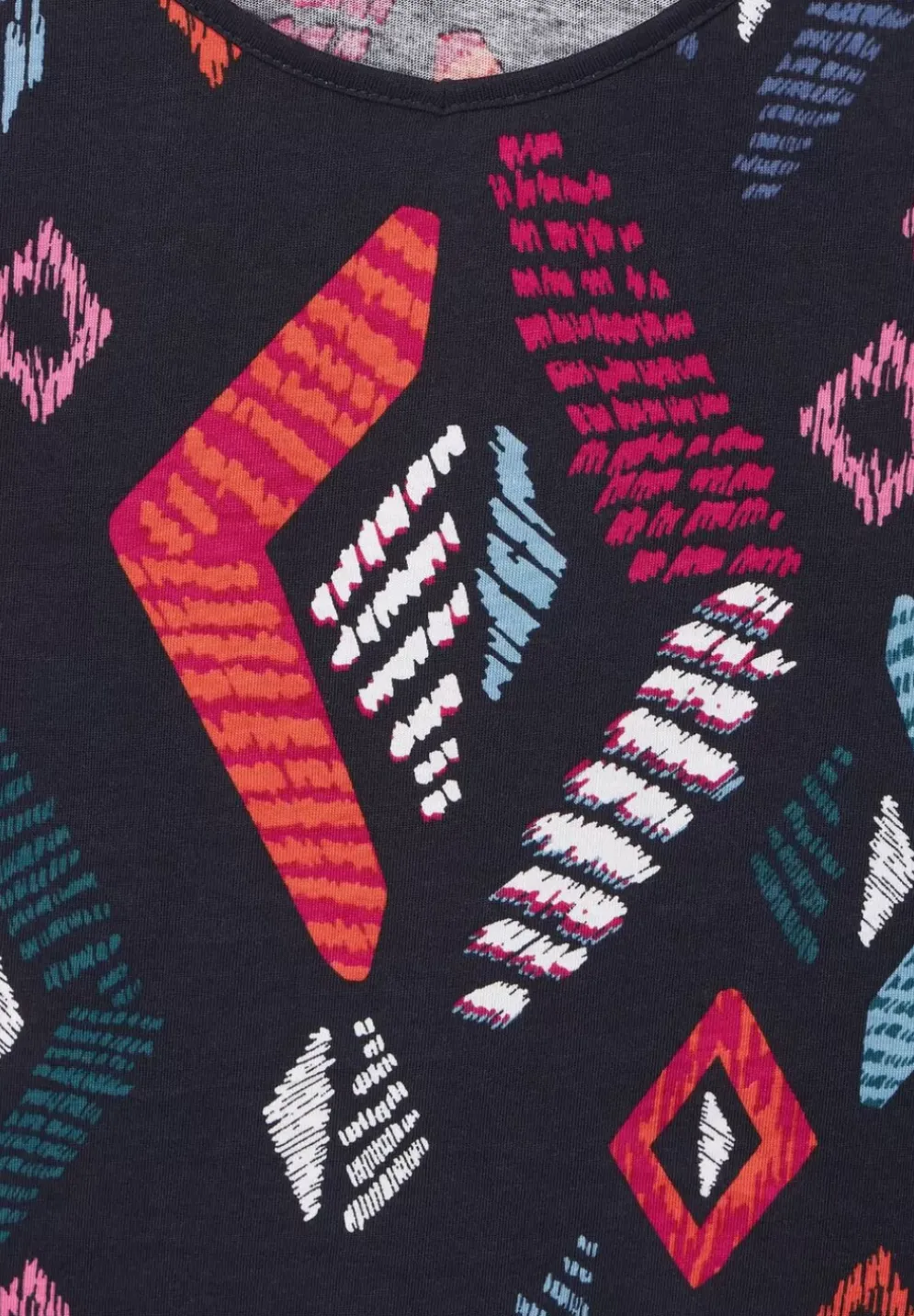 Top Mit Print Und Stickerei