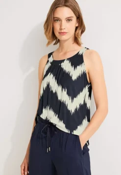 Top Mit Zick Zack Print