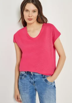 T-Shirt Im Leinenmix