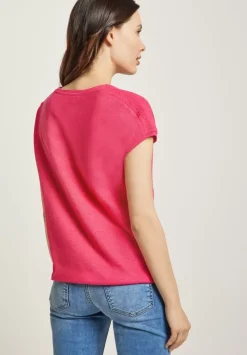 T-Shirt Im Leinenmix