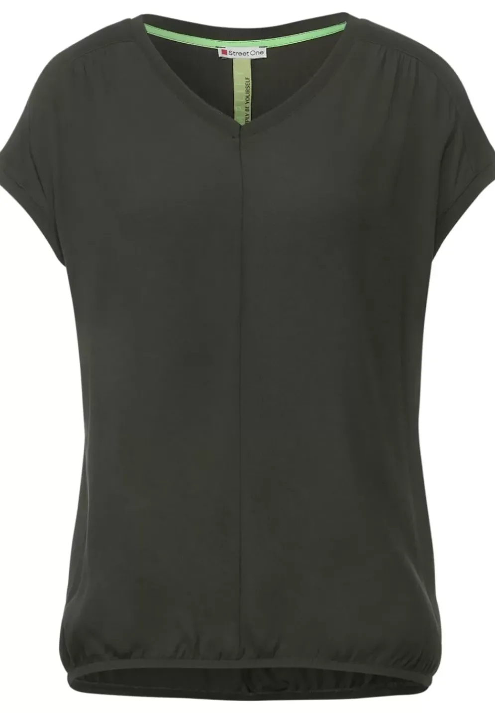 T-Shirt Im Materialmix