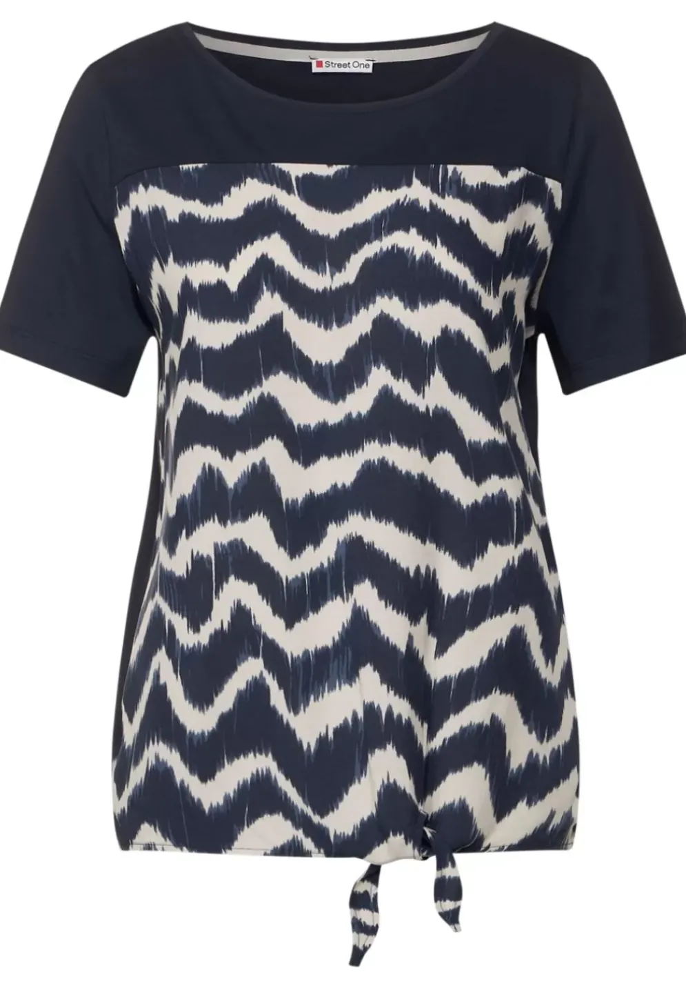 T-Shirt Im Materialmix