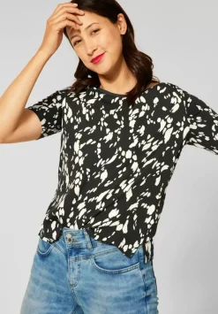 T-Shirt Im Materialmix