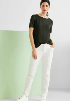 T-Shirt Im Materialmix
