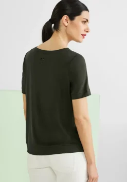 T-Shirt Im Materialmix