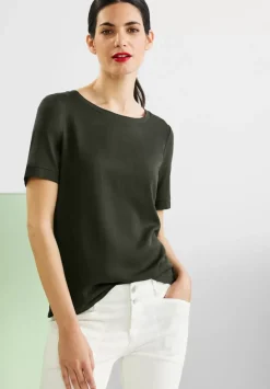 T-Shirt Im Materialmix
