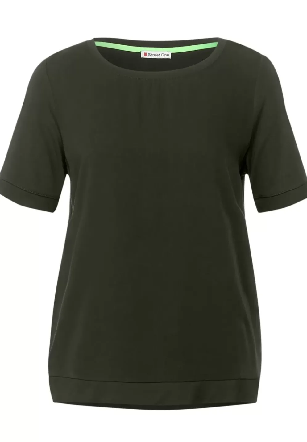T-Shirt Im Materialmix