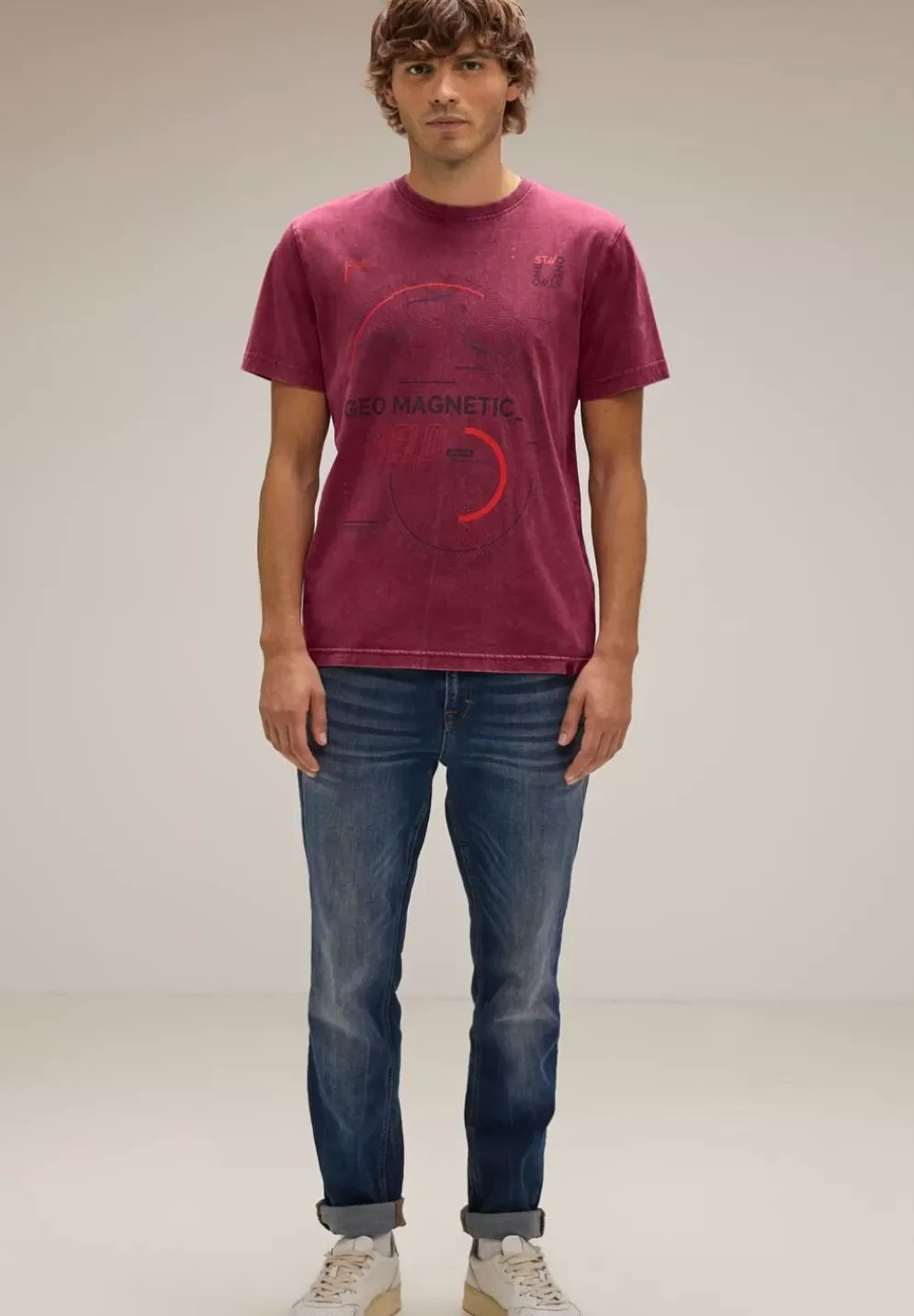 T-Shirt In Gewaschener Optik