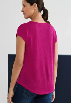 T-Shirt In Leinenlook