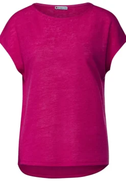 T-Shirt In Leinenlook