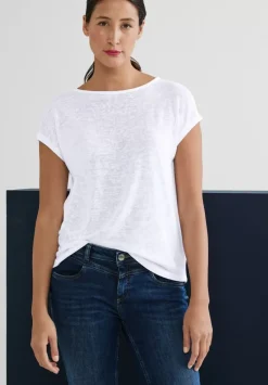 T-Shirt In Leinenlook
