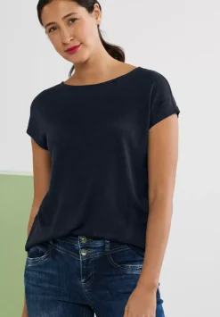 T-Shirt In Leinenlook