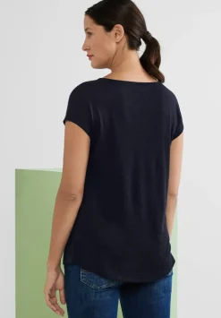 T-Shirt In Leinenlook