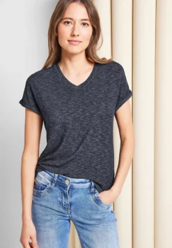 T-Shirt In Melange Optik