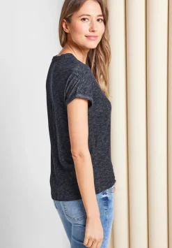 T-Shirt In Melange Optik