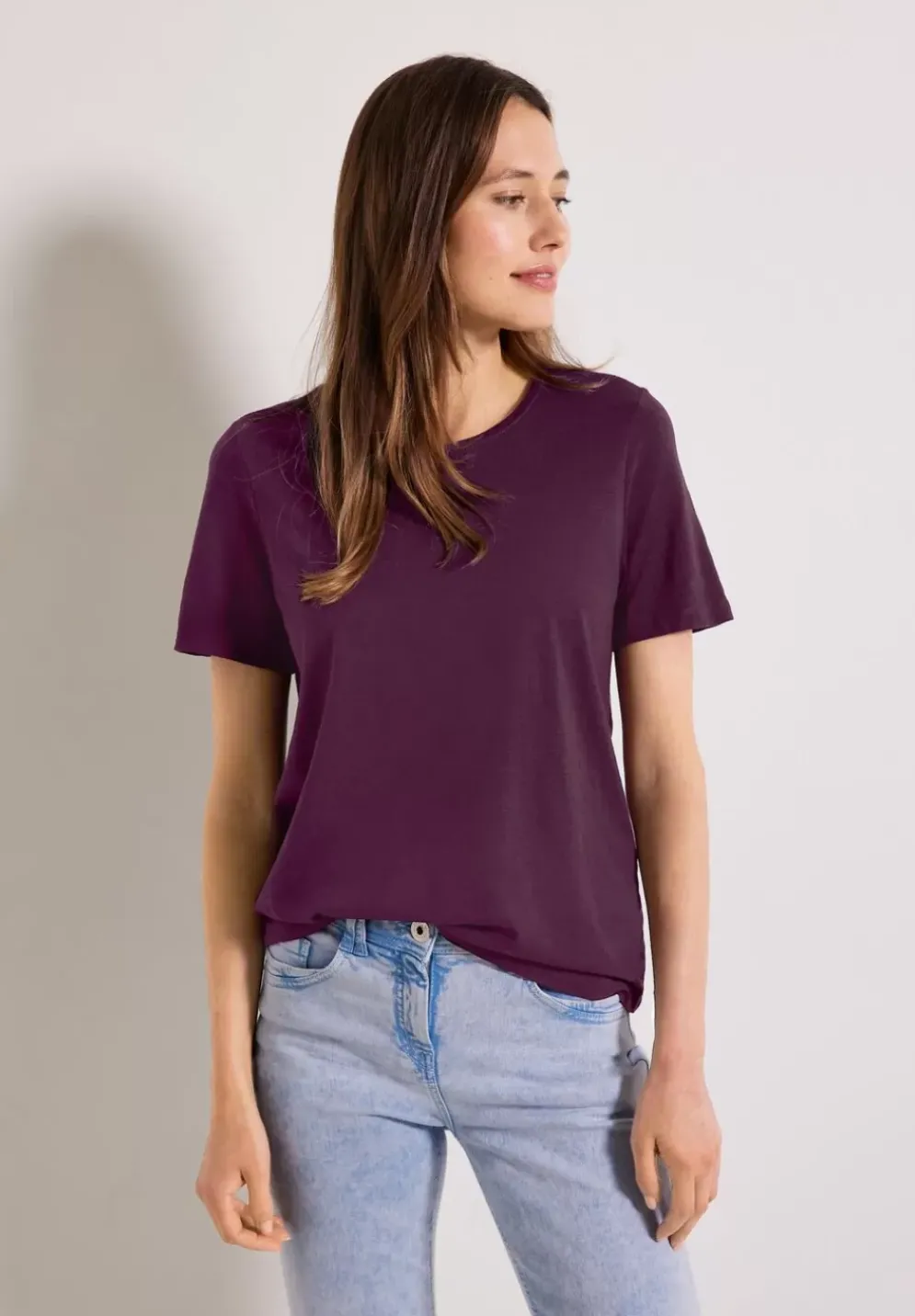 T-Shirt In Unifarbe