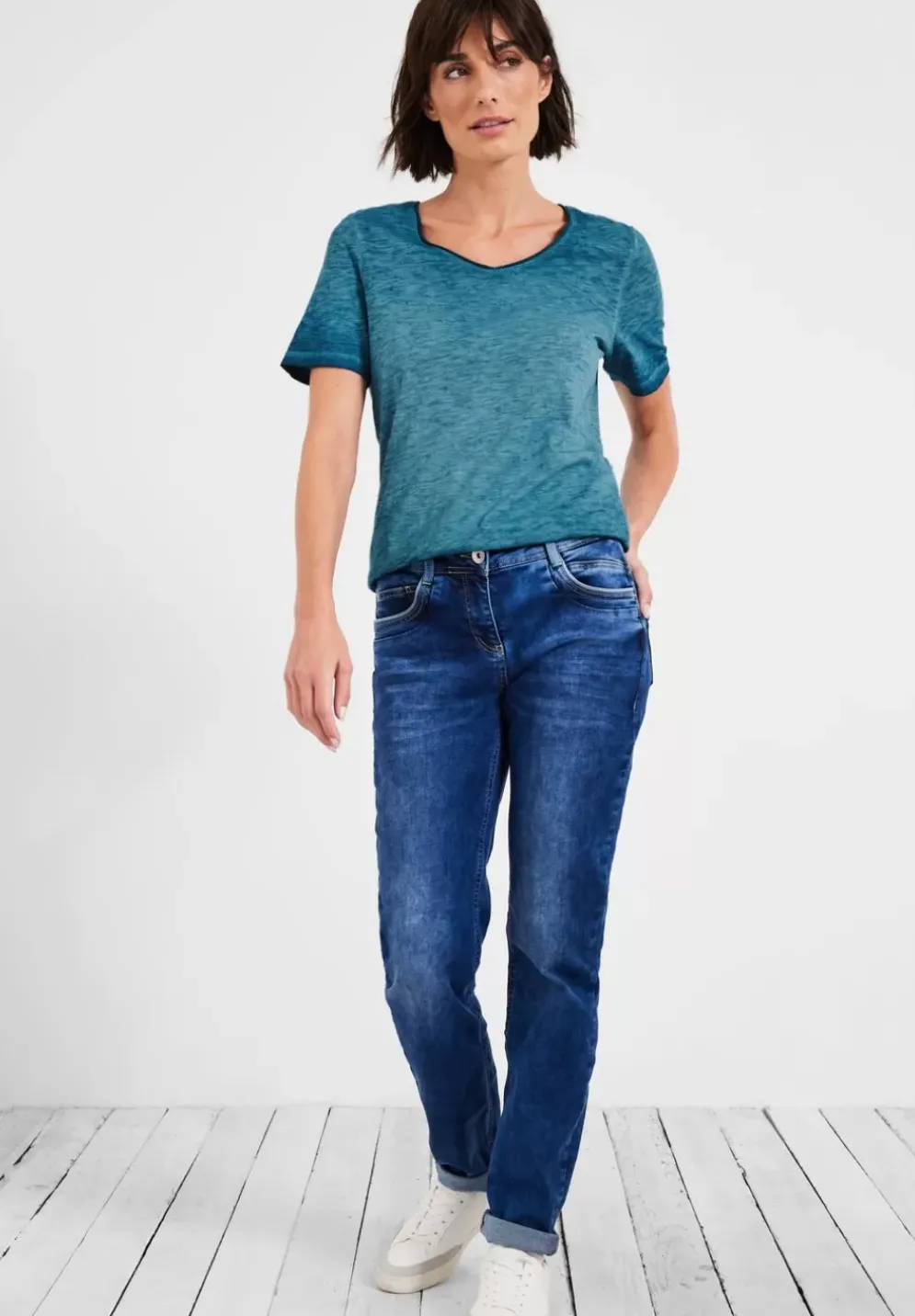T-Shirt In Unifarbe